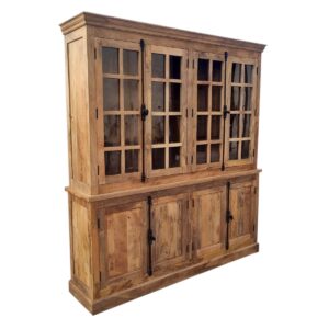 finish mango wood two part cabinet